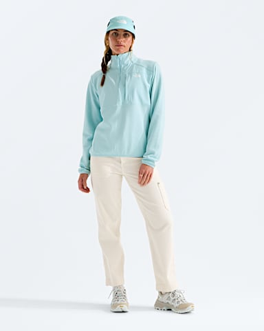 Womens TNF Performance Fleece Zip TNF Glacier Light Heather HERO2