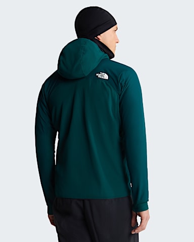 Mens Summit Series FUTUREFLEECE Overlay Hoodie TNF Pacific Teal BACK