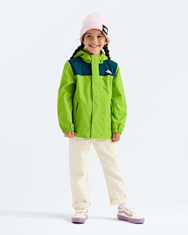 Kids Antora Rain Jacket TNF Sport MossPacific Teal HERO3