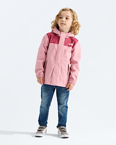Kids Antora Rain Jacket TNF PrimroseFermented Clay HERO3