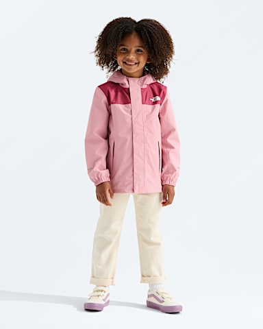 Kids Antora Rain Jacket TNF PrimroseFermented Clay HERO2