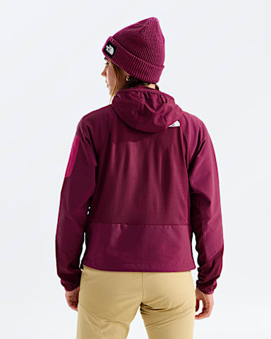 Womens Tek Approach FUTUREFLEECE Hooded Jacket TNF Burgundy CrushLali Guram BACK