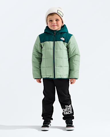 Kids Boys Reversible Shasta FullZip Hooded Jacket TNF Slate MossPacific Teal HERO