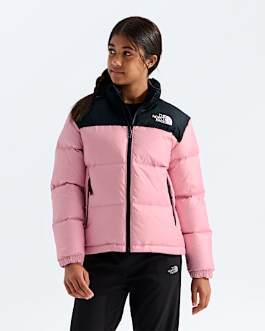 Boys Girls 1996 Retro Nuptse Jacket TNF Primrose HERO2