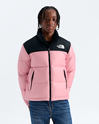Boys Girls 1996 Retro Nuptse Jacket TNF Primrose HERO3