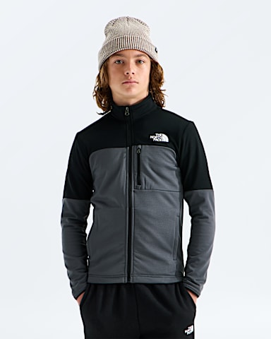Boys Girls Hike Mid Layer FullZip TNF Anthracite GreyTNF Black HERO2