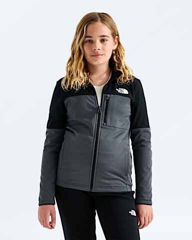 Boys Girls Hike Mid Layer FullZip TNF Anthracite GreyTNF Black HERO3