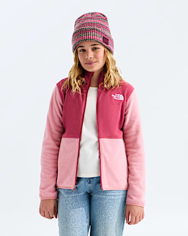 Boys Girls Glacier FullZip Hoodie TNF Fermented ClayPrimrose HERO2