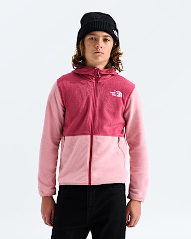 Boys Girls Glacier FullZip Hoodie TNF Fermented ClayPrimrose HERO3