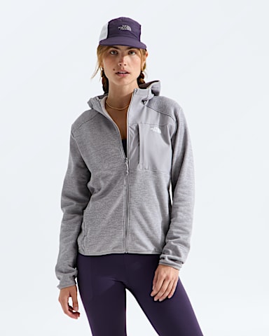 Womens TNF Performance Fleece FullZip Hoodie TNF TNF Pale Grey Heather Main