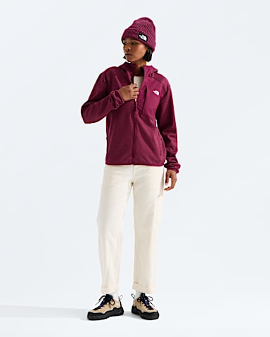 Womens TNF Performance Fleece FullZip Hoodie TNF Burgundy Crush Light Heather HERO2