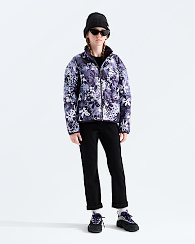 Girls Reversible Shasta FullZip JacketPrint TNF Endless Dusk Moon Florals Print HERO2