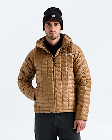 Mens THERMOBALL Hooded Jacket TNF Utility Brown Main