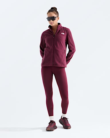 Womens Glacier Fleece Jacket TNF Burgundy Crush HERO2
