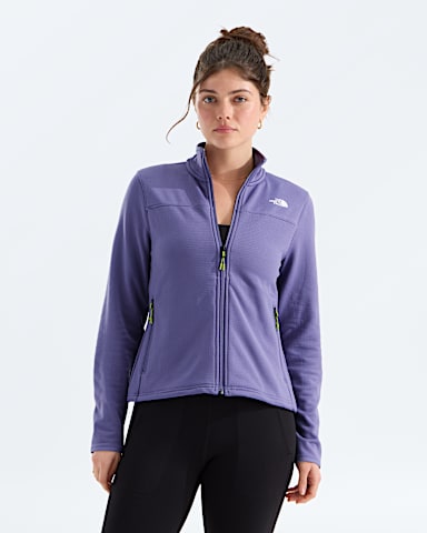 Womens Cedar Trail Grid Fleece Jacket TNF Grounded Plum Main