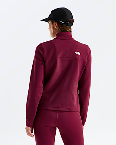 Womens Cedar Trail Grid Fleece Zip Jacket TNF Burgundy Crush BACK