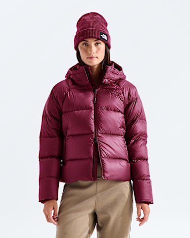 Womens Hydrenalite City Down Hooded Jacket TNF Burgundy Crush Main
