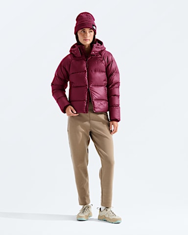 Womens Hydrenalite City Down Hooded Jacket TNF Burgundy Crush HERO2