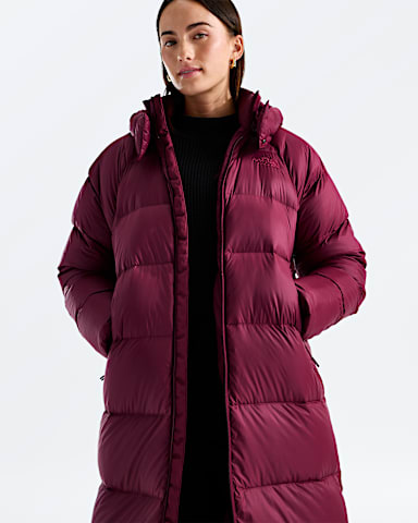 Womens Hydrenalite City Long Down Hooded Parka TNF Burgundy Crush HERO2
