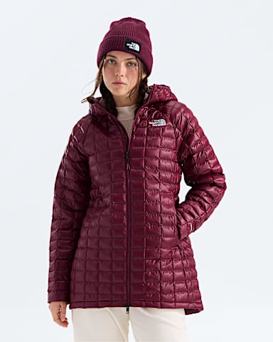 Womens THERMOBALL Hooded Parka TNF Burgundy Crush Main