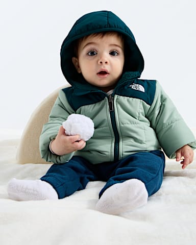 Baby Boys Reversible Shasta FullZip Hooded Jacket TNF Slate MossPacific Teal HERO