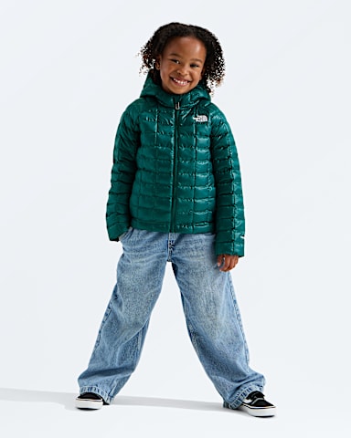 Kids THERMOBALL Hooded Jacket TNF Pacific Teal HERO3