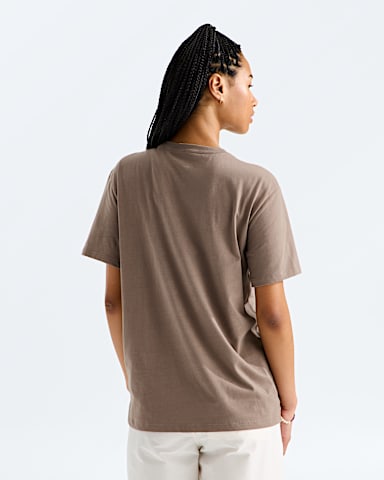 Womens Evolution Simple Dome Relaxed ShortSleeve Tee TNF Garnet BACK
