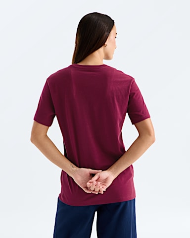 Womens Evolution Simple Dome Relaxed ShortSleeve Tee TNF Burgundy Crush BACK