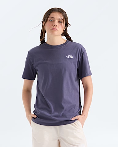 Womens Evolution Simple Dome Relaxed ShortSleeve Tee TNF Grounded Plum HERO
