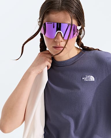 Womens Evolution Simple Dome Relaxed ShortSleeve Tee TNF Grounded Plum HERO2