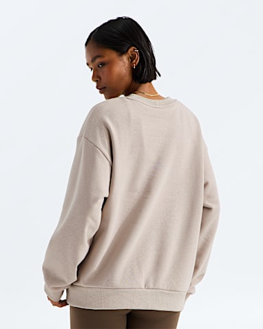 Womens Evolution Simple Dome Oversize Crew TNF Timeless Taupe BACK