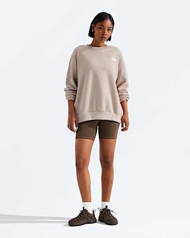 Womens Evolution Simple Dome Oversize Crew TNF Timeless Taupe HERO2