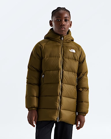 Boys Girls Hydrenalite Down Hooded Parka TNF Caraway Seed HERO2