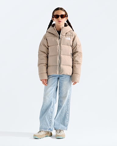 Manteau  capuchon en duvet Hydrenalite pour filles TNF Timeless Taupe HERO2