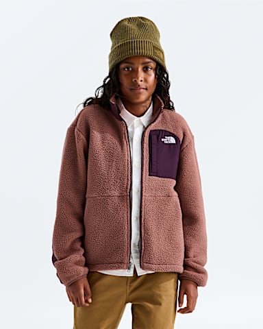 Boys Yumiori Off Peak FullZip Jacket TNF Copper SiltDeep Burgundy Main