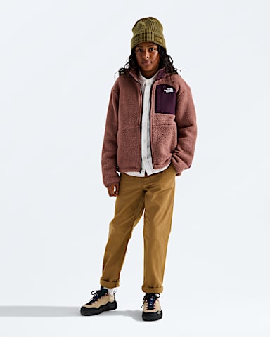 Boys Yumiori Off Peak FullZip Jacket TNF Copper SiltDeep Burgundy HERO2