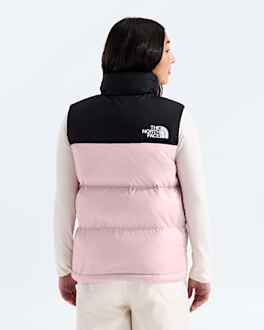 Womens 1996 Retro Nuptse Vest TNF Metal PinkTNF Black BACK
