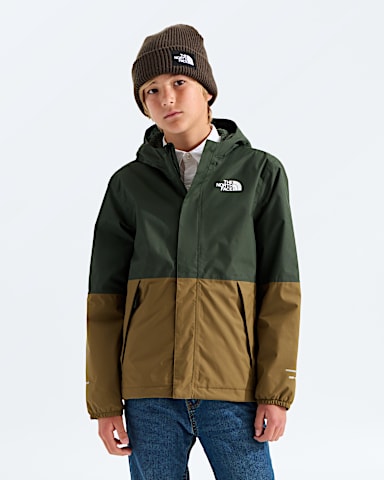 Boys Warm Antora Rain Jacket TNF Bottle GreenCaraway Seed Main