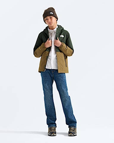 Boys Warm Antora Rain Jacket TNF Bottle GreenCaraway Seed HERO2