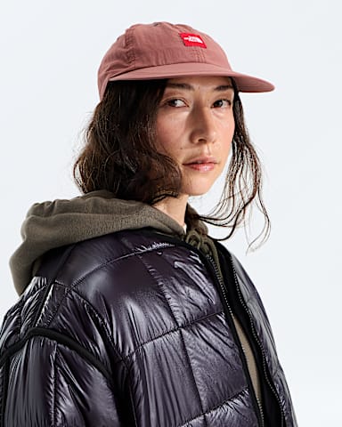 TNF Red Box Nylon Hat TNF Copper Silt MODELBACK