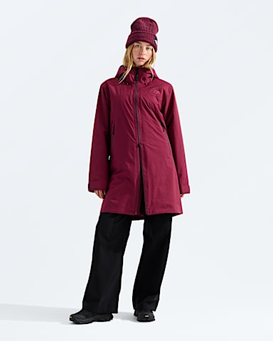 Womens TNF Range Lightweight Hooded Parka TNF Burgundy Crush Main