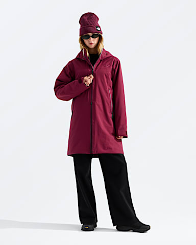 Womens TNF Range Lightweight Hooded Parka TNF Burgundy Crush HERO2