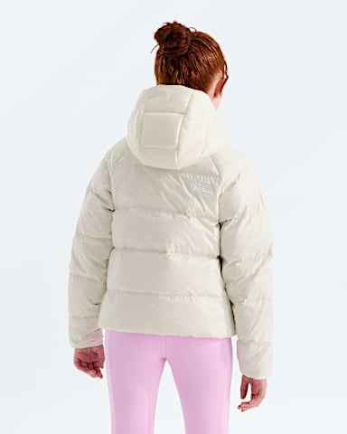 Girls Hydrenalite Down Hooded Jacket TNF White Dune BACK