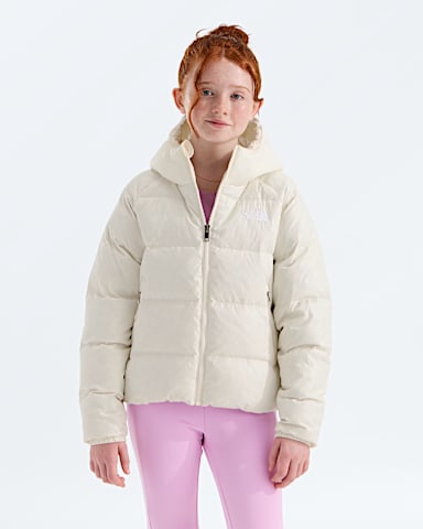 Girls Hydrenalite Down Hooded Jacket TNF White Dune HERO