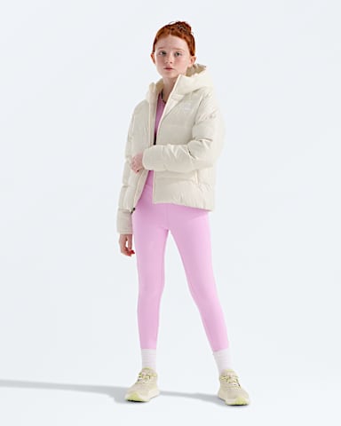 Girls Hydrenalite Down Hooded Jacket TNF White Dune HERO2