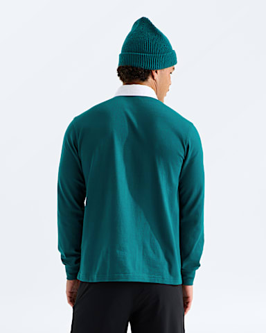 Mens Vista Rugby LongSleeve Shirt TNF Pacific Teal BACK