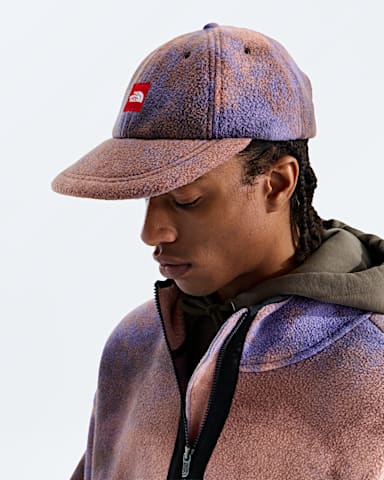 TNF Red Box Fleece Cap TNF Grounded Plum 1989 Catalogue Print MODELBACK
