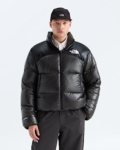 Mens Pertex Nuptse Reversible Jacket TNF Lead TNF Black HEROREV