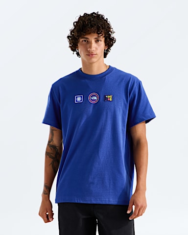 Tshirt Explorer Badges dcontract unisexe imprim TNF Bleu Vif HERO2