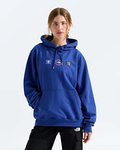 Unisex Explorer Badges Relaxed HoodieGraphic TNF Bold Blue HERO3